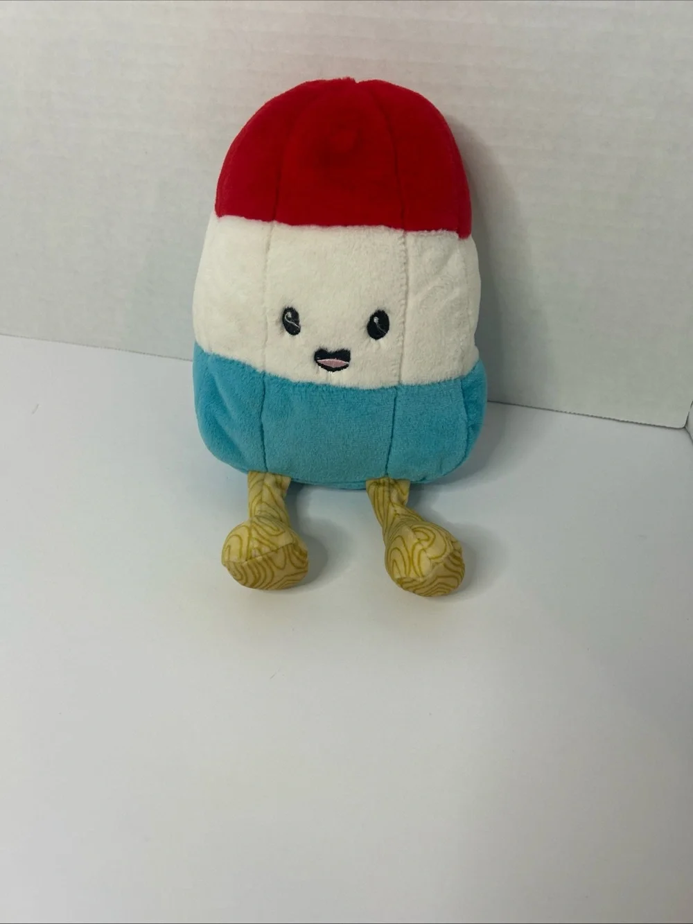 Plush Popsicle‎ Toy in Red, White, Blue with Yellow Legs